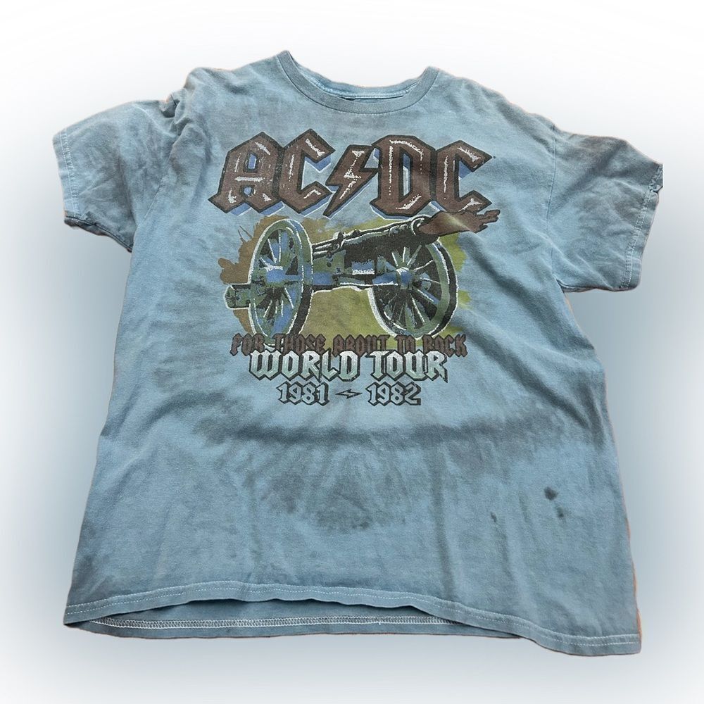 AC/DC For Those About To Rock World Tour Band Tie-Dye Tshirt